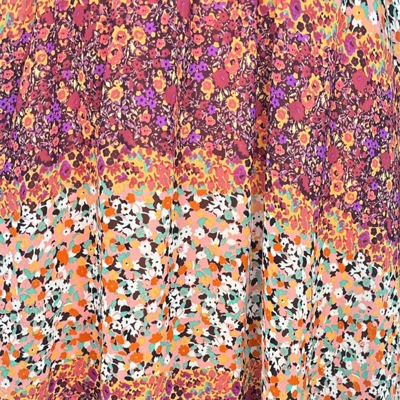 Floral Sleeveless Mini Dress Large Boho Halter Neck Sundress Festival Garden - Picture 7 of 16